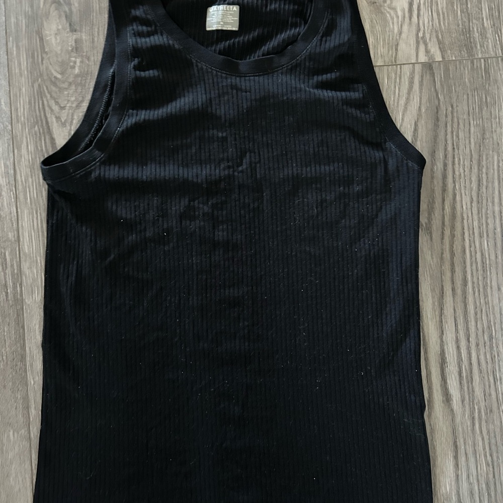 Athleta Black Ribbed Tank Top